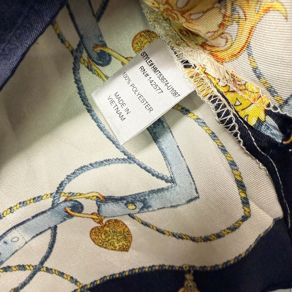 Baroque Chain‎ Print Button Down Scarf Print Old Money Quiet Luxury Mob wife - Picture 4 of 8
